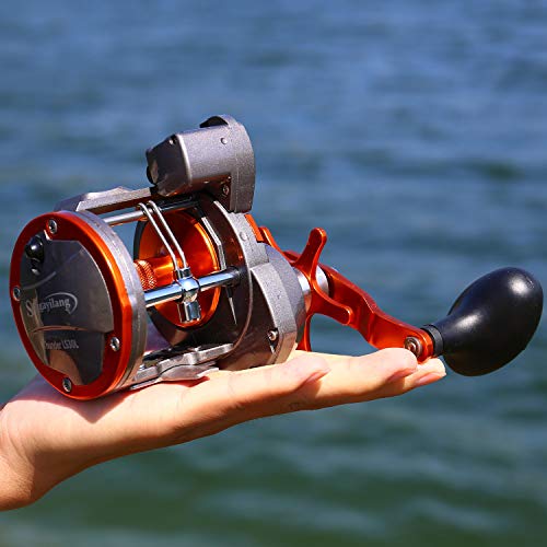Image of Sougayilang Line Counter Trolling Reel Conventional Level Wind Fishing Reel