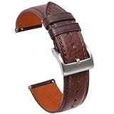 20 mm watch band leather 18mm 22mm watch band quick release watch strap mens brown green black leather watch band replacement Compatible with invicta/timex weekender/tag heuer/blancpain swatch/orient kamasu (22MM, dark brown)