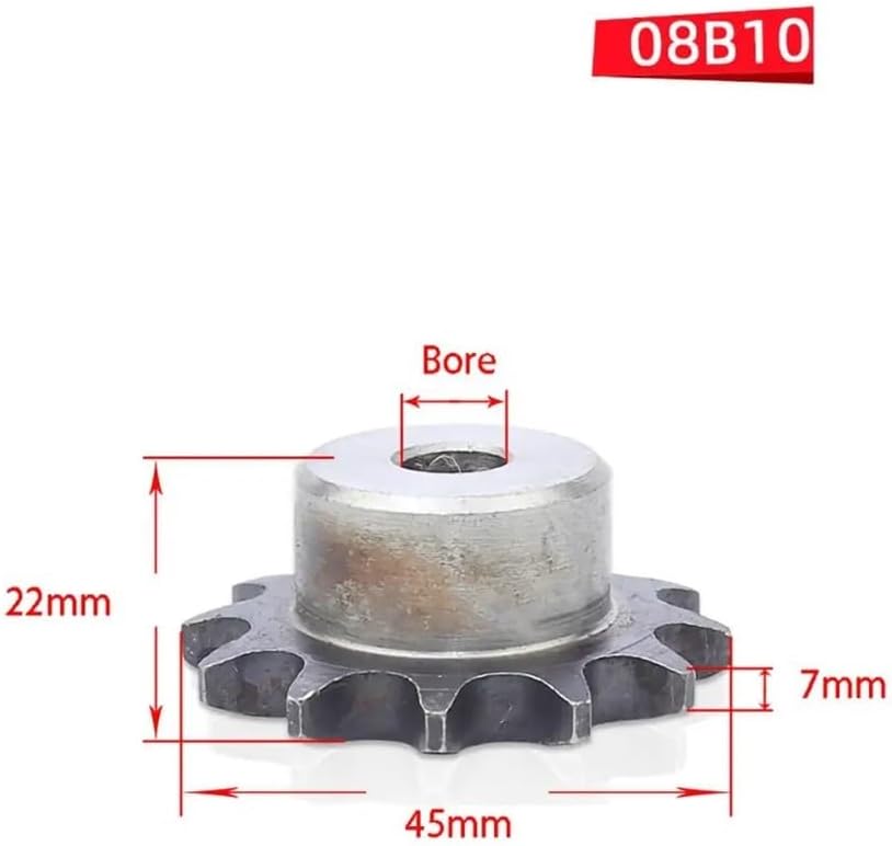 Mechanical Roller Chain Sprockets Tooth Roller Chain Sprocket,1Pcs 9-24 Tooth A3 Steel 08B Chain Drive Sprocket Roller Chain Gear Pitch 12.7mm Industrial Sprocket Wheel(9 Teeth)