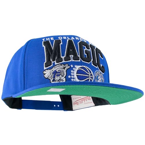 Mitchell & Ness NBA/HWC Champ Stack Baseball Snapback Cap - Orlando Magic, Blau, 100% Polyester, verstellbar, Herren, Frauen, Kinder, Unisex, Frühling, Sommer, Herbst, Winter