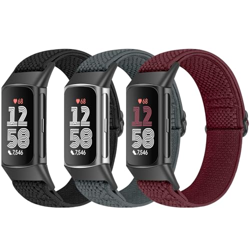 Bcukood �e���r���v�o���hFitbit Charge 6/Fitbit Charge 5�ƌ݊����̂���������v�o���h�X�|�[�c�i�C�������[�v�L�k�������\�ȒʋC���E�H�b�`�o���h�����p�E�H�b�`�o���h�����̒j���A3�p�b�N