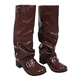 Adhérence et stabilité : ces bottes tendance à semelles épaisses sont robustes et adaptées à différentes surfaces, un maintien optimal lors des activités de plein air. bottes en daim marron pour femmes, montantes jusqu'aux genoux, pour mollets larges