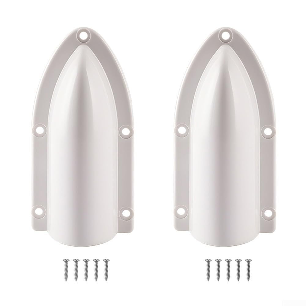 Presa di scarico e prese d'aria dello scafo per barche - Conchiglia in ABS con deviazione a forma, compatibile con barche a motore, barche a vela, barche da pesca e camper (confezione da 2