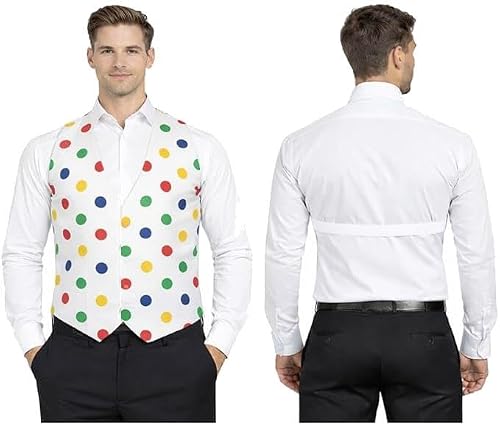 The Dragons Den Adults Multicoloured Polka Dot Backless Waistcoat Fancy Dress [S-M]