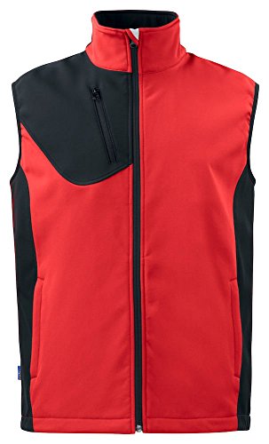 Gilet softshell rouge pour randonnée et travaux extérieurs veste sans manches