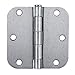 Global Door Controls 3.5 in. x 3.5 in. Brushed Chrome Plain Bearing Steel Hinge with 5/8 in. Radius - Set of 2