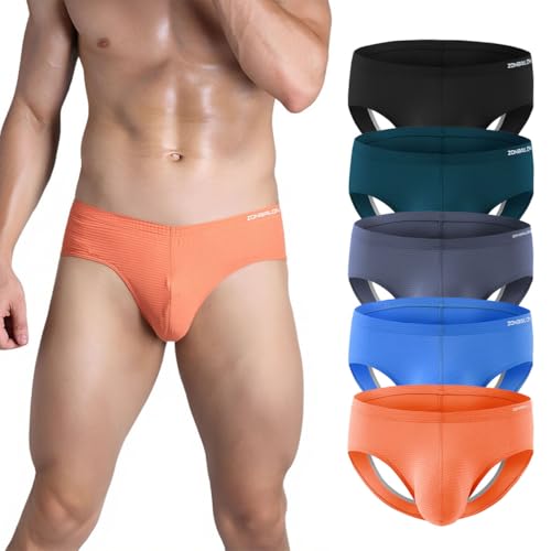 ZONBAILON Men's Sexy Jockstraps Underwear with Bulge Ball Pouch Breathable Thong Jock Strap