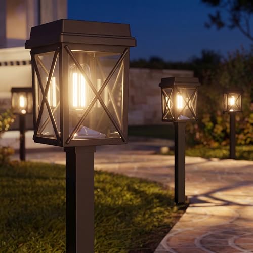 XMCOSY+ 12 Pack Solar Pathway Lights, 50LM Bright Garden Lights
