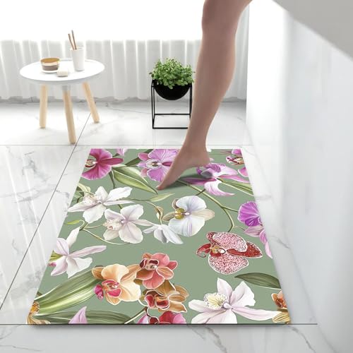 Tapis de sol absorbant et lavable paillasson entrée motifs fleurs - 5