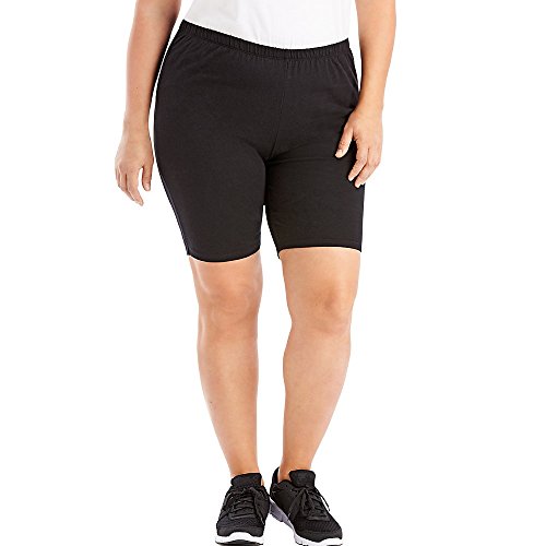JUST MY SIZE Stretch Cotton Jersey Women's Bike Shorts Black