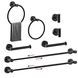 Chihod 8PCS Bath Hardware Accessories: Adjustable Hand Towel Bar - Stainless Steel Toilet Paper Hold