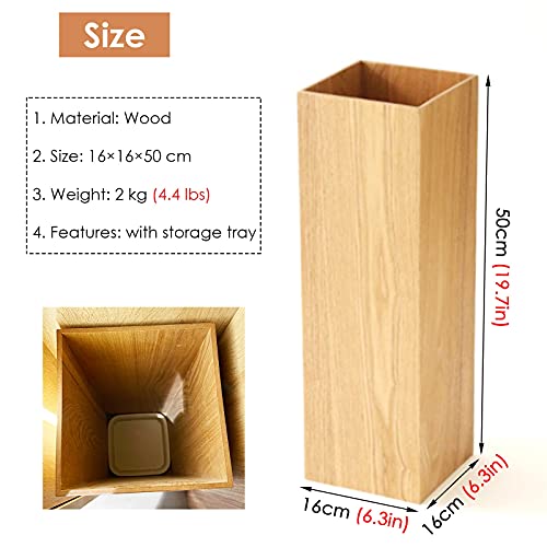 Rangement bâton de marche et parapluie en bois clair pour hall d'entrée