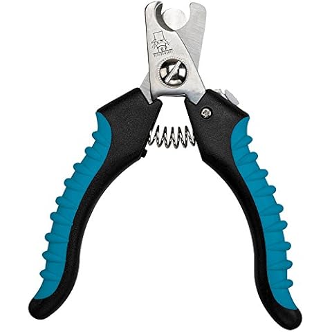 Master Grooming Tools Ergonomic Pro Nail Clippers — Professional Clippers for Trimming Pet Nails - Small, 5⅛",Black/Teal Cover