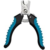 Master Grooming Tools Ergonomic Pro Nail Clippers — Professional Clippers for Trimming Pet Nails - Small, 5⅛',Black/Teal