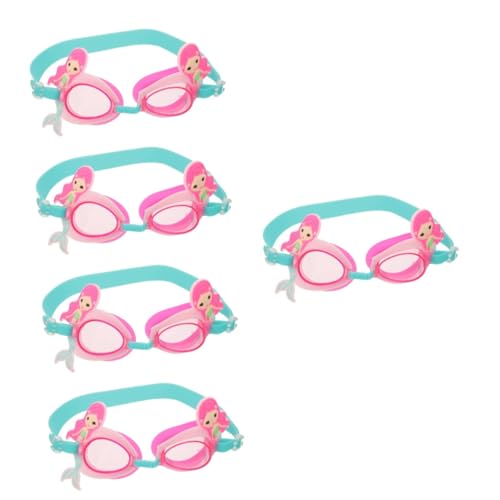 BESTonZON 5pairs Comfortable Wearing Boys and Girls Swim Goggles for Boy Girl Adorable Swimming Goggles and Eye Protection for Pool Beach Use