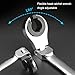 12mm Brake Line Wrench, Nut Wrench Ratchet Spanner 12mm 7in Cr V Steel with Flexible Adjustable Ratchet Head for Fuel Brake AC Pipe Nuts