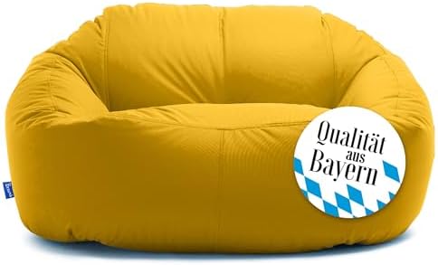 Bruni Lounge Sitzsack-Sofa in Gelb – Indoor und Outdoor XXL Sitzsack-Lounge, Couch für 1-2 Personen