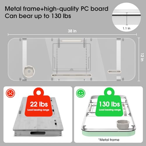 Hewyios PBJZJ01 Treadmill Desk Attachment Transparent，Treadmill Laptop Holder Adjustable Height Ergonomic Treadmill Standing Workstation Stand，Suitable thumb #4
