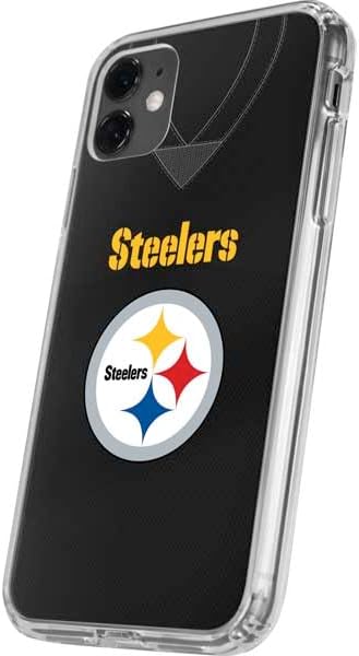 Skinit Clear Phone Case Compatible with iPhone 11 - Officially Licensed NFL Pittsburgh Steelers Team Jersey Design