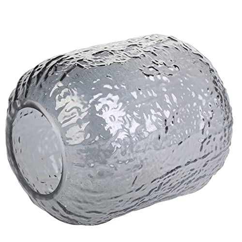 Mygift Artificial Roses Fake Flower Arrangement Wedding Flowers For Table Centerpiece With Gray Tinted Textured Embossed Glass Vase #TOP6