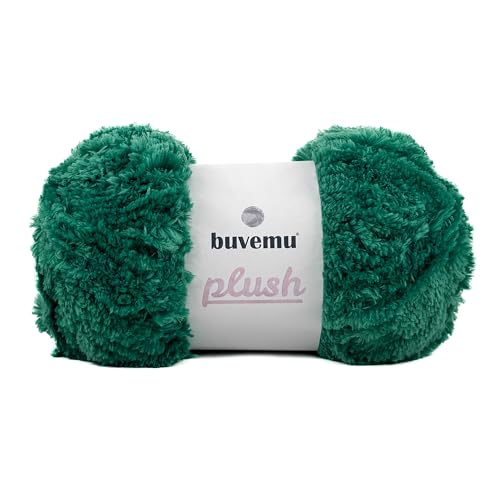 Image of Plush Faux Fur Bulky Yarn, Super Soft Fluffy Fuzzy for Knitting Crocheting Crafting, 100 Gram (3.53 Ounces) 109 Yards (100 Meters) (Pine Green)