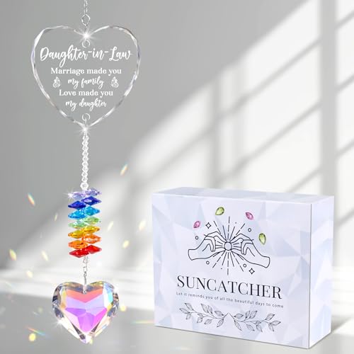 Daughter in Law Gifts, Birthday Wedding Gift - Crystal Suncatcher, Christmas, Anniversary Presents Gifts for Future Daughter- in-Law, Son Girlfriend from Mother, Mom, Mother in Law