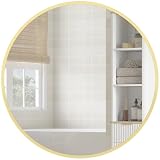 HOMCOM Miroir Mural Rond Ø 61 cm, Décoratif Verre, Doré