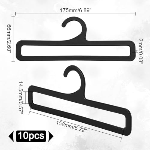 AHANDMAKER 10Pcs Scarf Hangers, Black Rectangular Towel Holder, Plastic Scarf Holder Organizer, Scarf Display Tie Organizer - Image 2