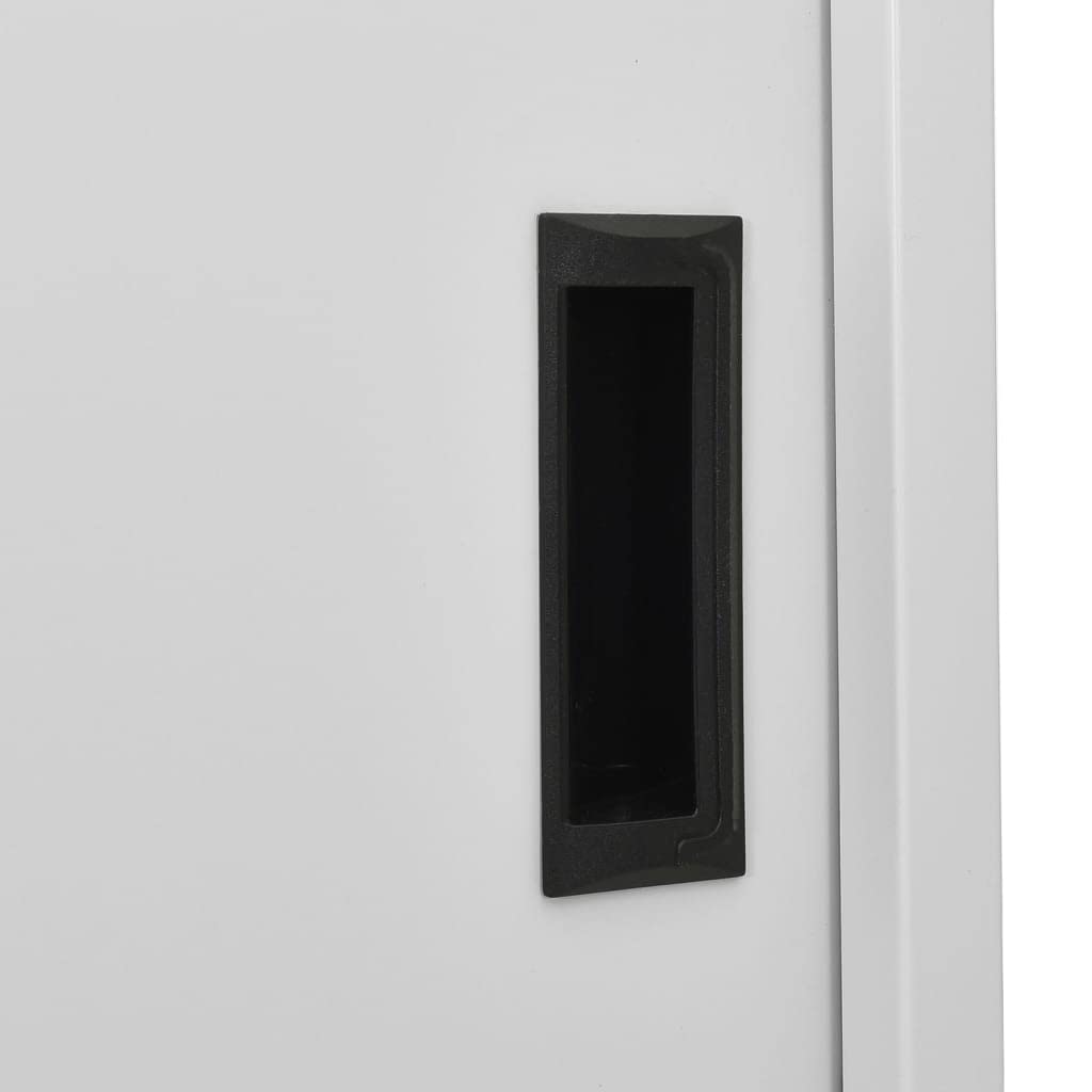 vidaXL Büroschrank mit Schiebetür Aktenschrank Büromöbel Metallschrank Stahlschrank Lagerschrank Universalschrank Schrank Hellgrau 90x40x180cm Stahl