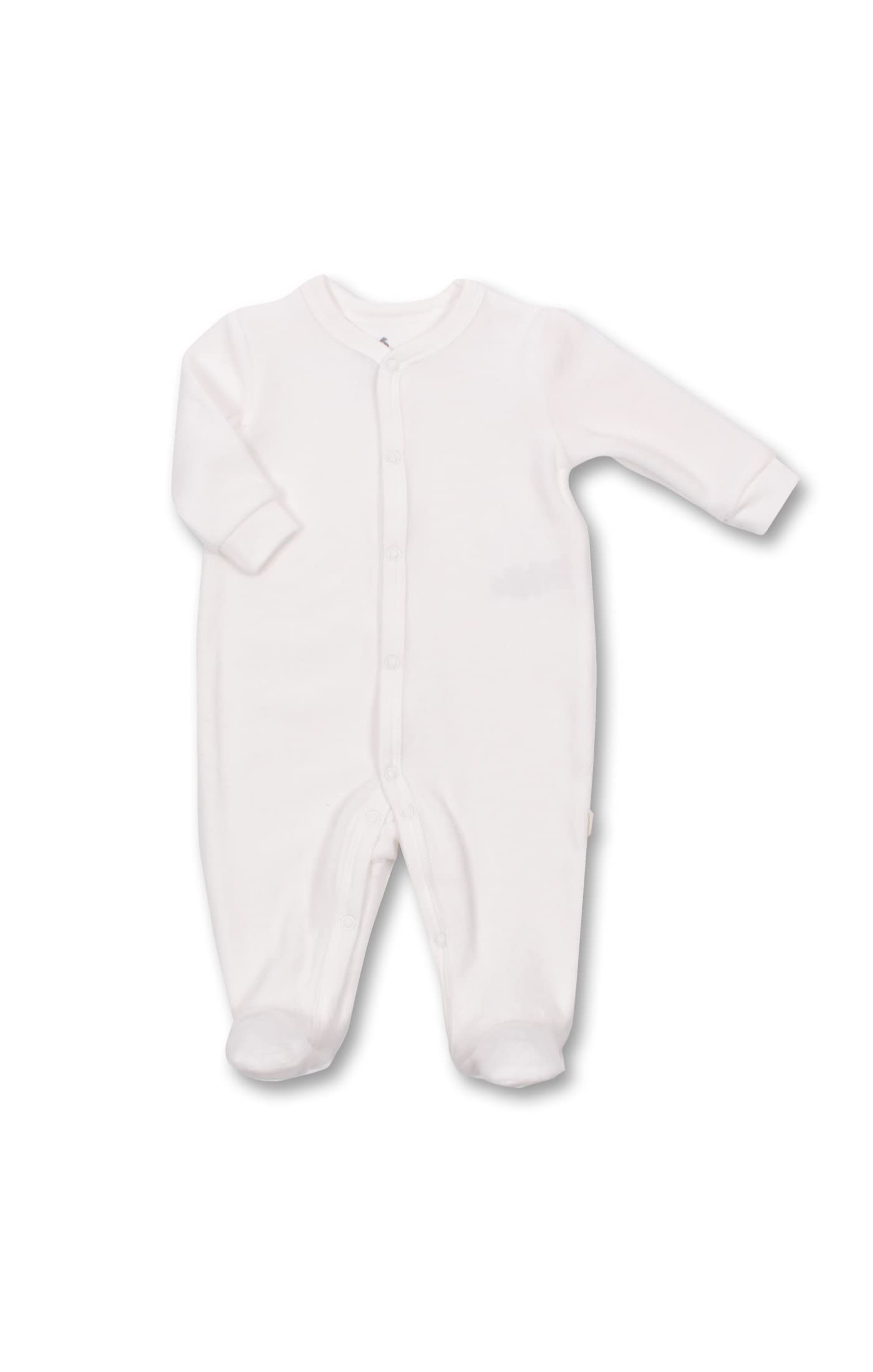 Snugabye Baby Dream Velour Sleeper Onesie With Snaps | Assorted Colours (White, 3-6 Months)