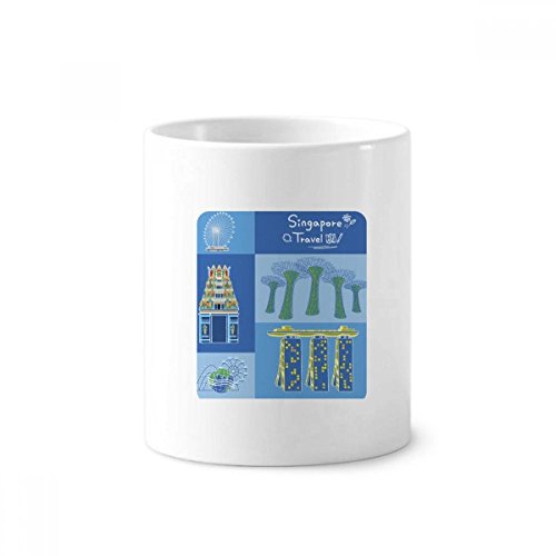 Tasse blanche Singapour céramique anti-basculement pour brosses et stylos