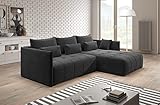 couchgarnitur grau 𝗦𝗢𝗟𝗜𝗗𝗘 𝗞𝗢𝗡𝗦𝗧𝗥𝗨𝗞𝗧𝗜𝗢𝗡 - Die stabile Gestell- und Rahmenkonstruktion aus Kiefernholz und laminierten MDF Möbelplatte sorgt für die notwendige Standfestigkeit. Die Füße aus Metall in Chromoptik sind sehr stabil und die Couch ist bis zu max. 200 kg belastbar. Die Sitzhöhe beträgt angenehme 40 cm. Sitztiefe mit Kissen 65 cm/ohne Kissen 87 cm