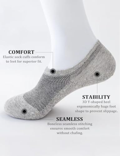 Men’s No-Show Socks Low-Cut Invisible Anti-Slip Cotton Ankle Short Sock with Non Slip Grips for Sneakers Loafers Casual Shoes2