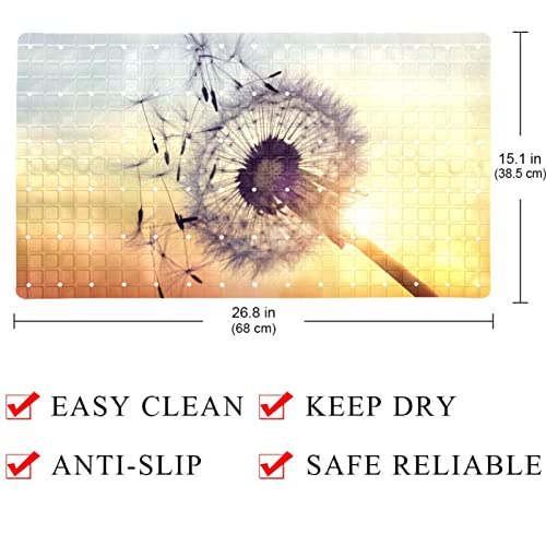 Alfombrilla de ducha de diente de león antideslizante lavable para baño 5