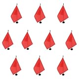 AZ FLAG - Lot de 10 Drapeau De Table Unicolore Rouge 21x14 cm - 10 Petits Drapeaux De Coul...