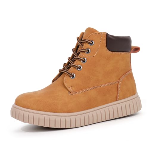 Tobfis Kids Zipper Ankle Boots Kids Sneaker with Boot-Like High Top Design for Boys & Girls(Toddler/Little Kid/Big Kid), Tan PU, 1 M US by Tobfis - Used condition - Image 5