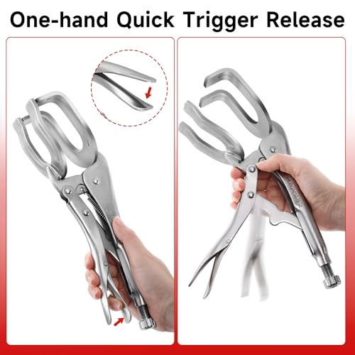 Image of MAXPOWER 10-inch Locking Pliers Welding Clamp, U-shaped Jaw Max Capacity Up to 3.54 inch, 2-Piece Locking Welding Clamps
