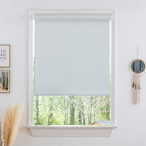 Raoot 100% Blackout Roller Blind,Thermal Insulation Windows Shutter With Valance Cover, Uv Resistant Waterproof Fabric Roller Shades,Blinds Apply To Home And Office(White 30" W X72 H) #TOP14