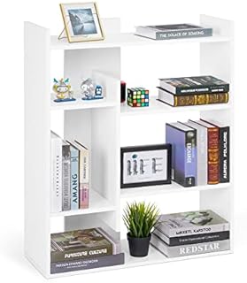 Meerveil Bookshelf, Bookcase with 4-Tier Display Shelves Modern Wooden for Living Room Home Office, 72 x 26 x 90 cm, White