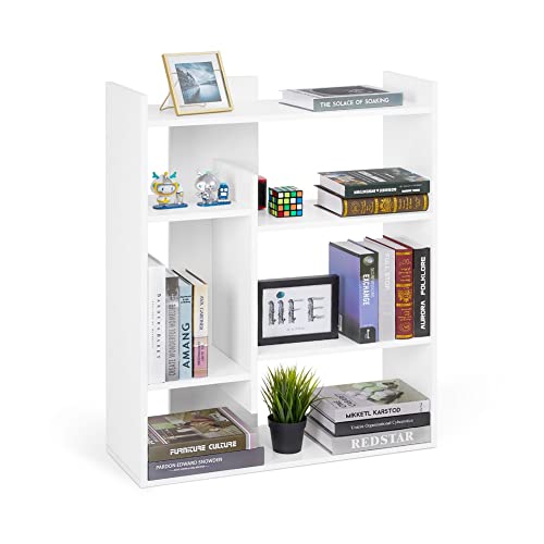 Meerveil Estantería Librería, Estantería Pared de Exposición Madera, Moderna y Minimalista, para Estudio, Oficina y Sala de Estar, 72 x 26 x 90 cm, Blanco Cover