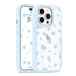 Lafunda for iPhone 14 Pro Max Case Cute Flower Floral, Blue