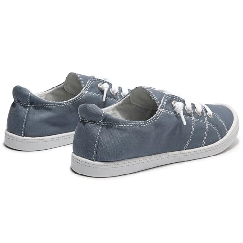 Image of Womens Slip On Shoes, Canvas Low Top Sneakers, Casual Classic Flat Shoes | Comfort Fashion Sneaker with Non Slip Rubber Outsole, Lightweight Tennis Shoes for Walking, Shopping, Picnic, Travel