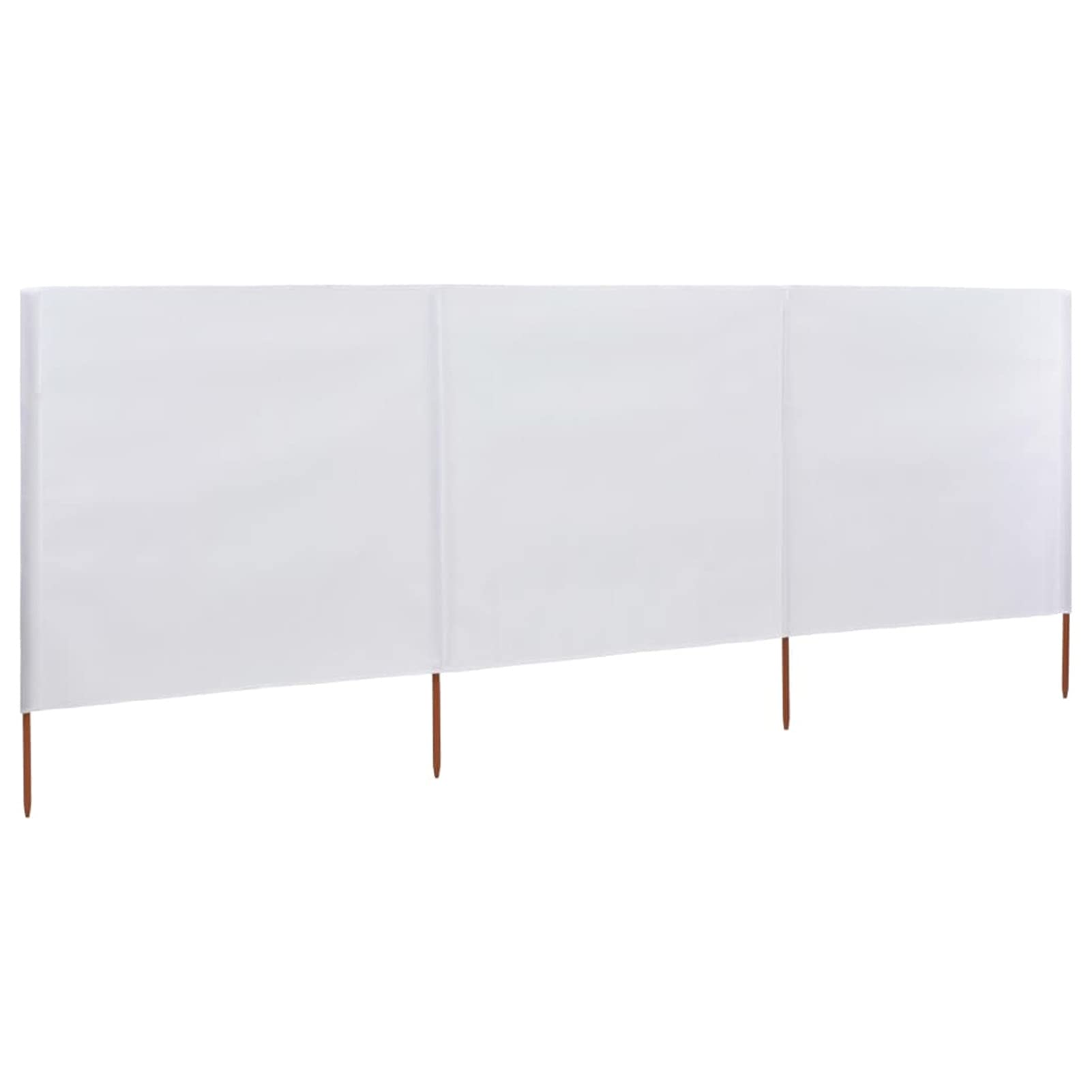 ShGaxin Paravento da spiaggia a 3 pannelli, tessuto bianco sabbia, 400 x 80 cm, antivento da spiaggia, tenda da spiaggia