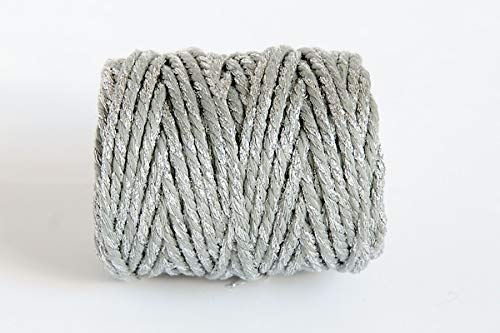 10m - Everlasto Chunky Sparkle Beautiful Baker's Cotton Craft Twine (4mm approx) (SILVER SPARKLE)