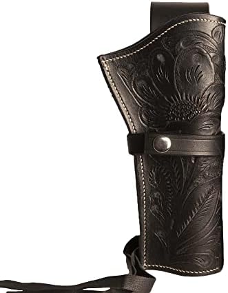 Hulara Tooled Leather Western Gun Holster Heritage 22 Holster .38 .44 .45 .357 .358 Cowboy Holsters for Revolvers 4" to 8" Heritage Rough Rider Leather Holster