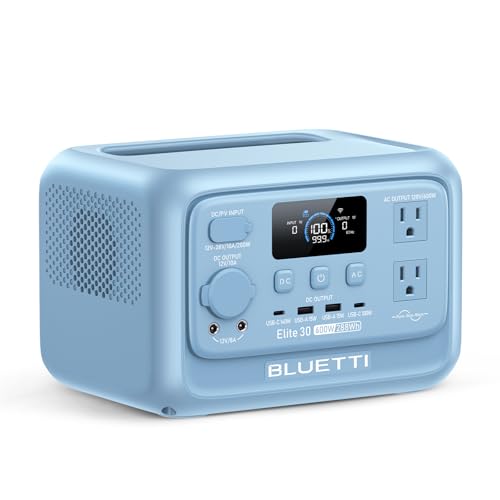 BLUETTI Elite 30 V2 Portable Power Station, 288Wh LiFePO4 Battery with 600W AC Outlet (Power Lifting 1500W), Fast Charge Solar Generator, UPS Backup Power for Outage, Camping, Road Trip