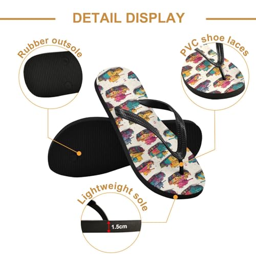 Flip Flop Sandals Anime Tank Print for Women Men Beach Outdoor XS3