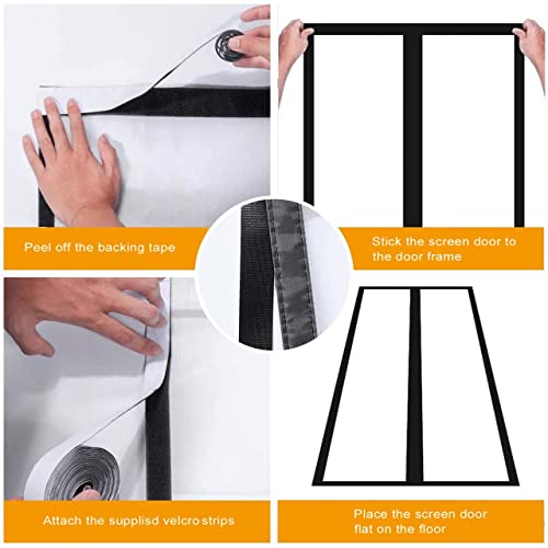 image for Alyseldy Transparent Insulated Door Curtain, Magnetic Thermal Door Cov