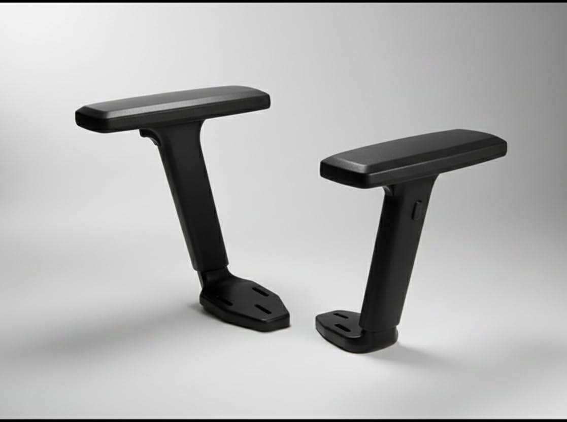 Office Chair T-Shaped Black Armrests, Height Adjustable Replacement Parts All Types Chair, Universal Comfort Handle Upgrade Set, 2-Piece