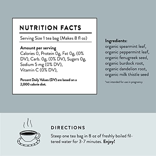 Organic Cleanse And Detox Tea For Women, 30 Tea Bags With Mint, Dandelion Root And Burdock Root #TOP2